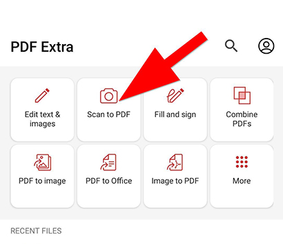 scan PDFs on Android - step 1
